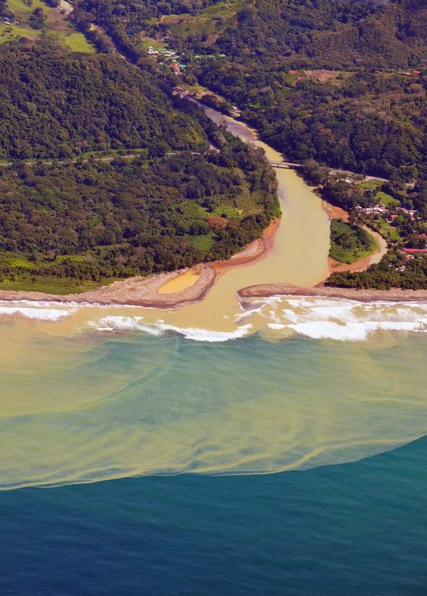 River mouth and storm sediment, Pacific Coast, Costa Rica