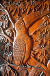 Wooden door carving, Costa Rica